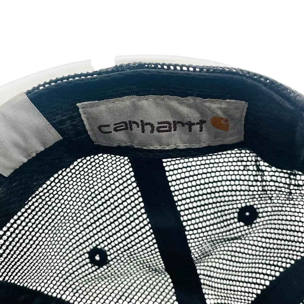 Carhartt Force Black Logo Mesh Trucker Hat Cap Snapback Mesh Back